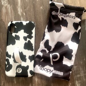 Loopy Case Black and White Cow Print Phone Accessory